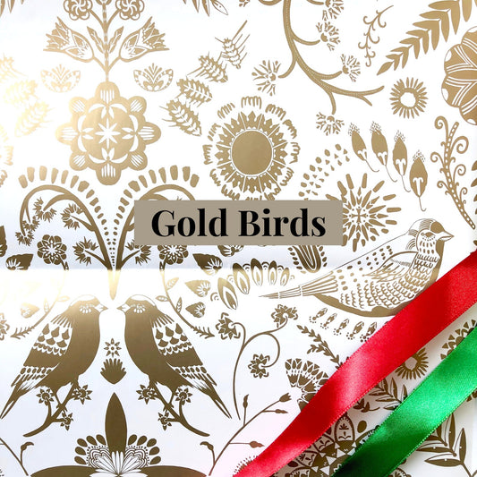 Add On Gift Wrapping Gold Birds